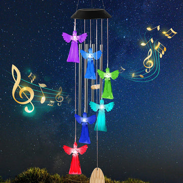 Solar Power Angel Wind Chimes